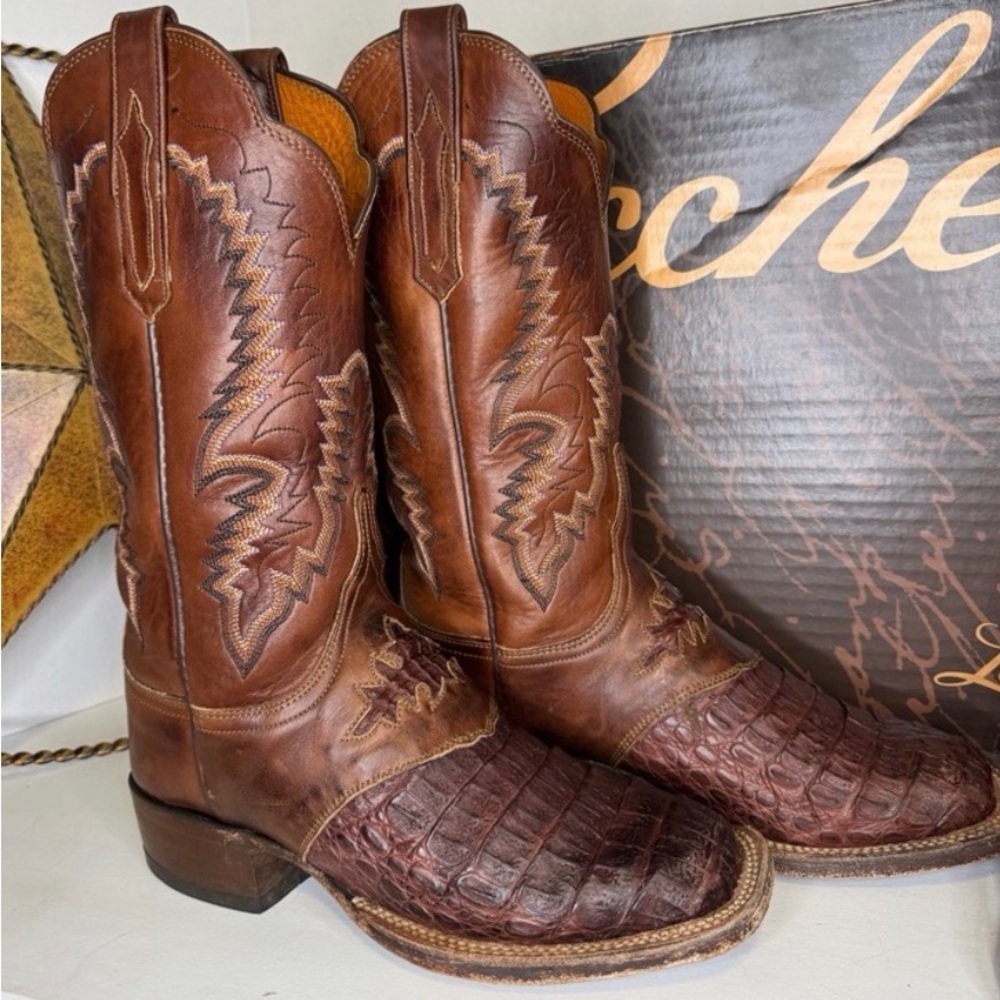 Lucchese Boots Women’s Caiman Crocodile 7.5B